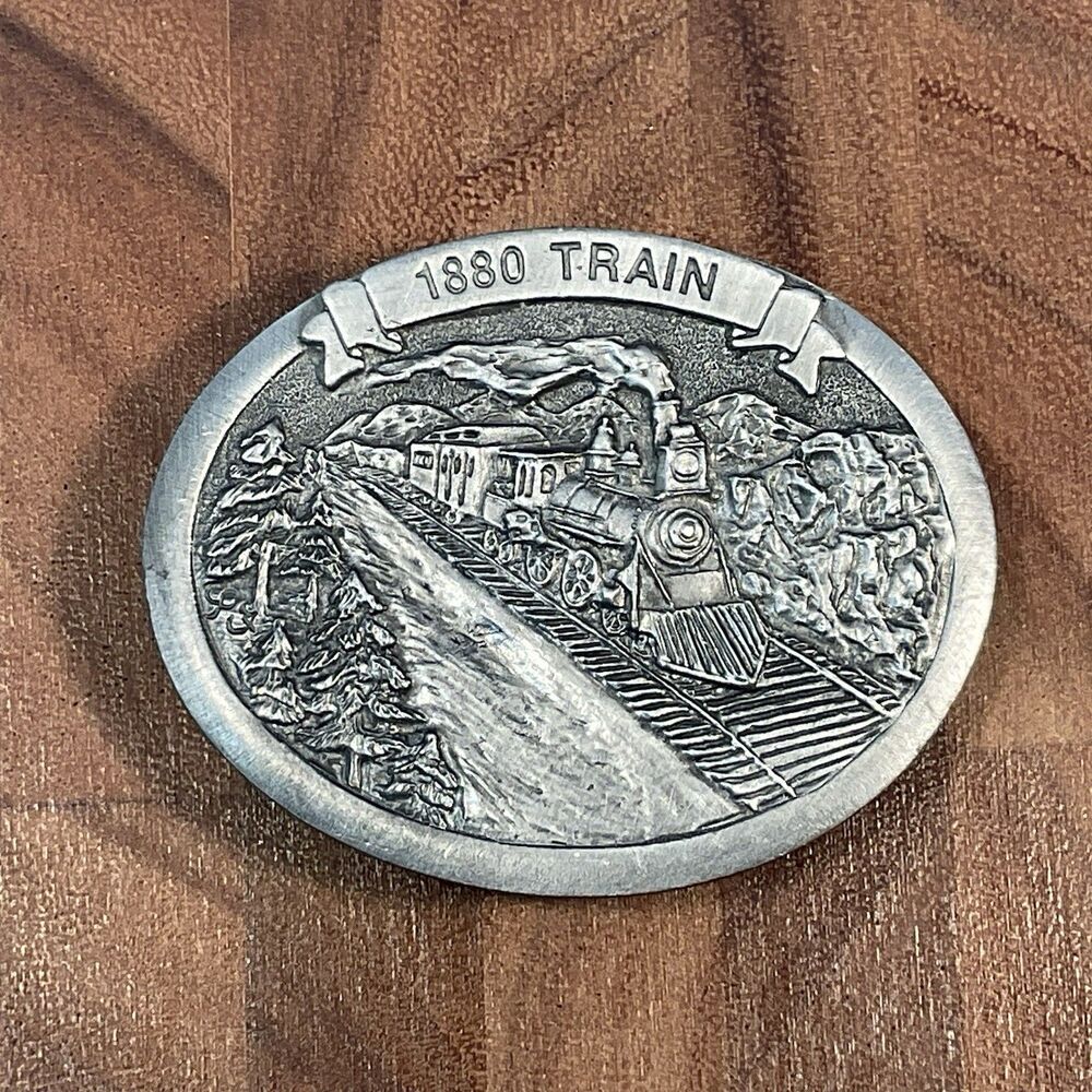 Black Hills Central Railroad “1880 Train” Belt Buckle Pewter USA Train 1990s